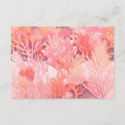Korallenriff Vibranly Blush Rosa Details Begleitkarte (Rückseite)