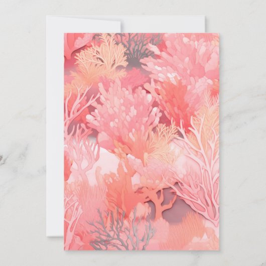 Korallenriff Vibranntes Brautparty - rot Einladung (Rückseite)