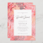 Korallenriff Vibranntes Brautparty - rot Einladung (Vorne/Hinten)