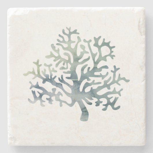 Korallenriff Wasserfarbener Marmor Untersetzer (Vorderseite)