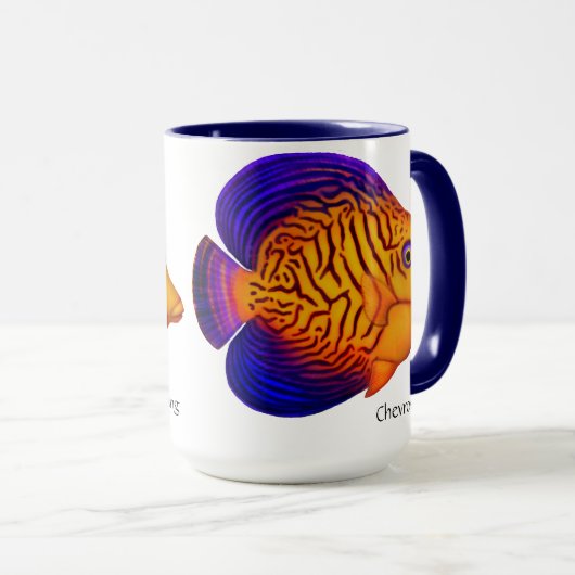 Korallenriff-Zickzack Geruch-Fisch-Tasse Tasse (VorderseiteRechts)