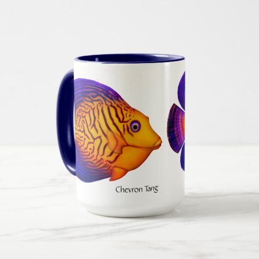 Korallenriff-Zickzack Geruch-Fisch-Tasse Tasse (Vorderseite Links)
