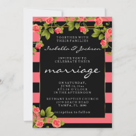 Korallenriffe auf Korallen und schwarze Streifen Einladung