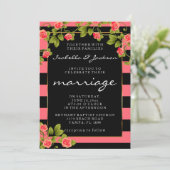 Korallenriffe auf Korallen und schwarze Streifen Einladung (Stehend Vorderseite)