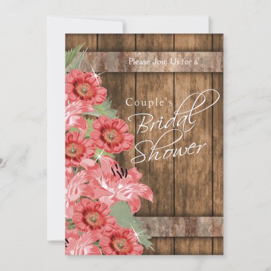 Korallenriffe auf rustikales Holz - Brautparty Einladung (Vorderseite)