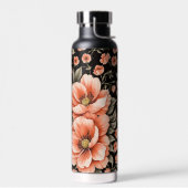 Korallenriffe auf Schwarz-Weiß-Blume Trinkflasche (Links)