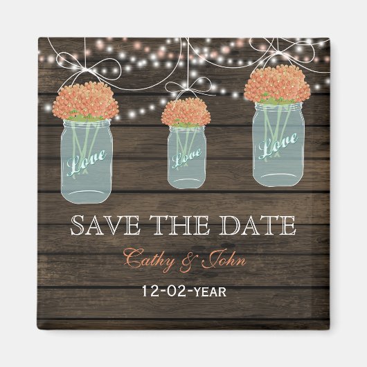 Korallenriffe in einem Maurerkirsch Save the Date Magnet (Vorne)