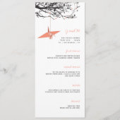 Korallenrohkranich auf asiatischen Hochzeiten in Z Menükarte (Vorderseite)