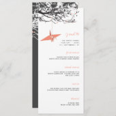 Korallenrohkranich auf asiatischen Hochzeiten in Z Menükarte (Vorne/Hinten)