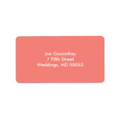 Korallenrosa Adressaufkleber (Vorne)