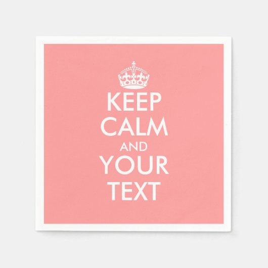 Korallenrosa behalte Ruhe und Papierservietten (Vorderseite)