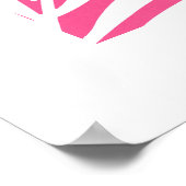 Korallenrosa, Blätter aus weißem Acrylpalm Poster (Ecke)