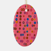 Korallenrosa Blegum geometrisches Kreismuster Keramikornament (Rechts)