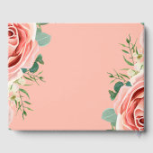 Korallenrosa Blume Elegante Blumenhochzeit nach Ma Gästebuch (Rückseite)