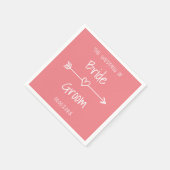 Korallenrosa Böhmische Hochzeitspapiere Serviette (Ecke)