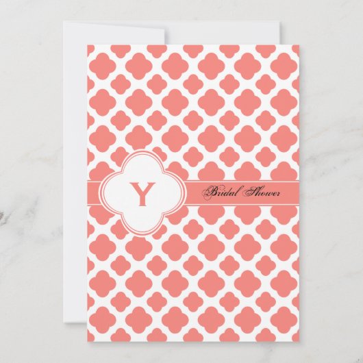 Korallenrosa Brautparty Einladung (Rückseite)