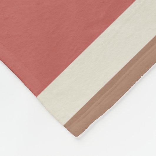 Korallenrosa Creme Brown Streifen Fleecedecke (Ecke)