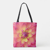 Korallenrosa Dahlia-Blume Tasche (Rückseite)