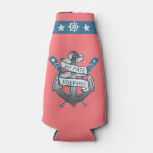 Korallenrosa der 1. Anchor | Benutzerdefiniert Flaschenkühler (Vorderseite)