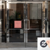 Korallenrosa einfache Geschäftsname schwarzer Rahm Fensteraufkleber (Büro Tür)