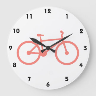 Korallenrosa Fahrrad Große Wanduhr