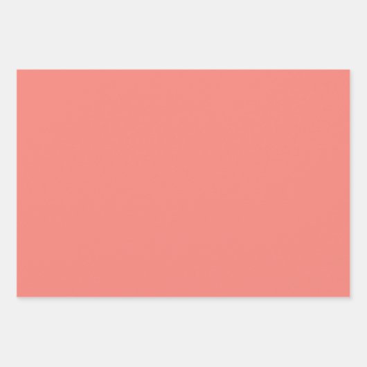 Korallenrosa Farbe Geschenkpapier Set (Vorderseite)