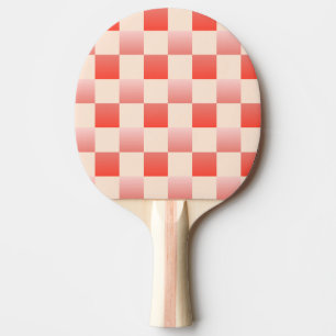 Korallenrosa Farbverlauf Karo Tischtennis Schläger