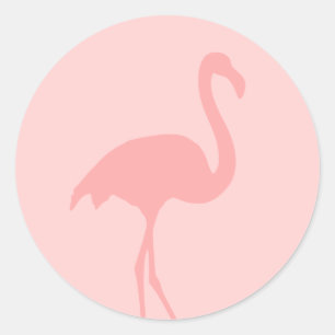 Korallenrosa Flamingo-Vogelkleber Runder Aufkleber