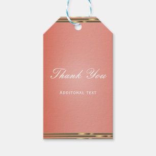 Korallenrosa getaucht & Gold Chic Elegantes Partyg Geschenkanhänger