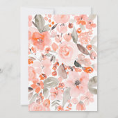 Korallenrosa Glitzer Blumenchic Brautparty Einladung (Rückseite)