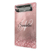 Korallenrosa Glitzer Extravagant Monogram Rose Gol Mini Klemmbrett (Gewinkelt2)