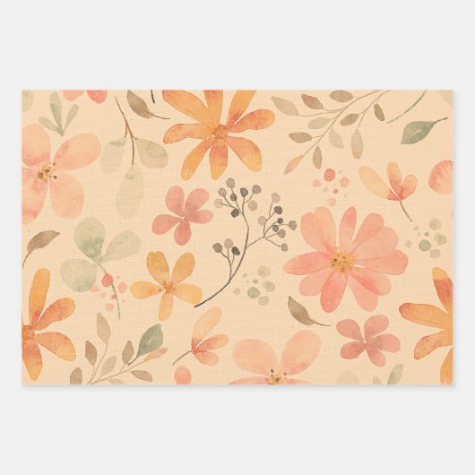 Korallenrosa Golden Solid Farbe Geschenkpapier Set (Vorderseite)