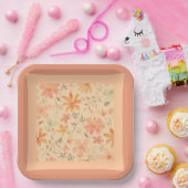 Korallenrosa, goldfarbene Mischung und passend Pappteller (Party)