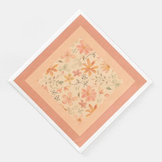 Korallenrosa, goldfarbene Mischung und passend Serviette (Ecke)