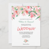 Korallenrosa Grüne Blumenstrasse Einladung (Vorderseite)