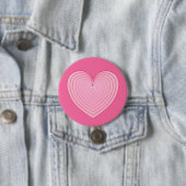 Korallenrosa Herz auf tiefrosa Hintergrund Button (Beispiel)