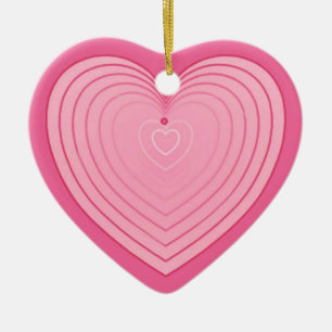 Korallenrosa Herz, tiefer rosa Hintergrund Keramik Ornament