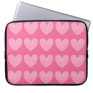 Korallenrosa Herzen, tiefer rosa Hintergrund Laptopschutzhülle