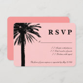 Korallenrosa Hochzeitskarten für UAWG | Strand RSVP Karte (Vorne/Hinten)