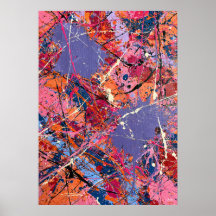 Korallenrosa Lavendel Abstraktes Spritzkunstwerk