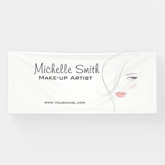 Korallenrosa Lippen bilden das Künstlermarkieren Banner (Horizontal)