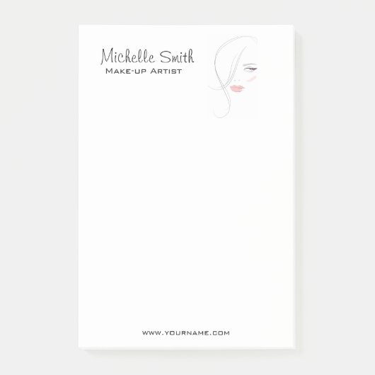 Korallenrosa Lippen bilden das Künstlermarkieren Post-it Klebezettel (Vorderseite)