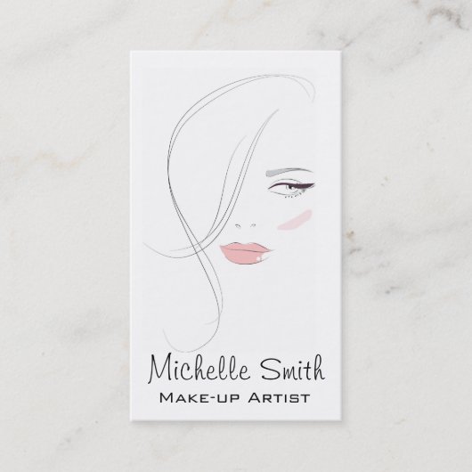 Korallenrosa Lippen bilden das Künstlermarkieren Visitenkarte (Vorderseite)