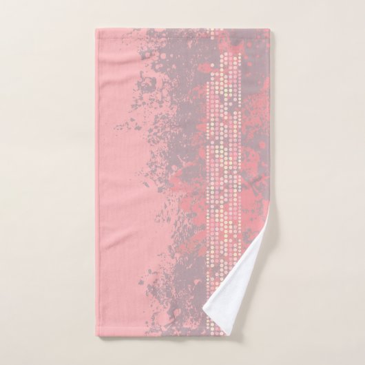 Korallenrosa Mädchen surfen Stich Spray und Punkte Badhandtuch Set (Handtuch)
