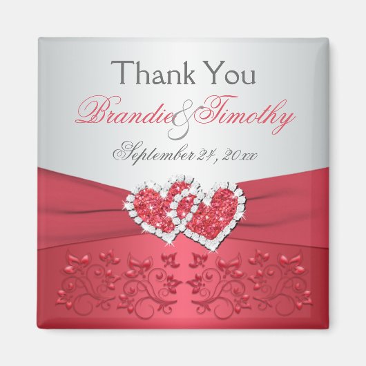 Korallenrosa, Magnet der grauen Gastgeschenk Hochz (Vorne)