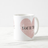 Korallenrosa personalisierte Kaffee-Tasse Kaffeetasse (VorderseiteRechts)