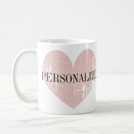 Korallenrosa personalisierte Kaffee-Tasse Kaffeetasse