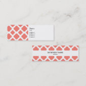 Korallenrosa Quatrefolienmuster Mini Visitenkarte (Vorne/Hinten)