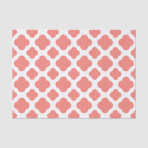 Korallenrosa Quatrefolienmuster Seidenpapier