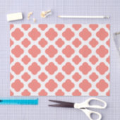 Korallenrosa Quatrefolienmuster Seidenpapier (Handwerk)